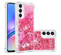 Compatibile con Samsung A05S Custodia glitterata, 3D Bling Sparkle Quicksand fluente liquido trasparente TPU gel silicone antiurto custodia protettiva per Galaxy A05S Cover Girls.Pink