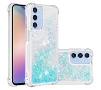 Compatibile con Samsung A16 Custodia glitterata, 3D Bling Sparkle Quicksand che scorre liquido trasparente TPU gel silicone antiurto custodia protettiva per Galaxy A16 Cover Girls.Azzurro