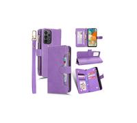 Compatibile con Samsung Galaxy A23 4g / A23 5g (versione globale) Custodia per telefono in pelle con tasca con cerniera, colore viola