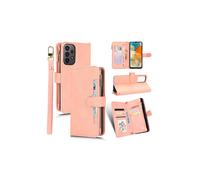 Compatibile con Samsung Galaxy A23 4g / A23 5g (versione globale) Custodia per telefono in pelle con tasca con cerniera, colore rosa