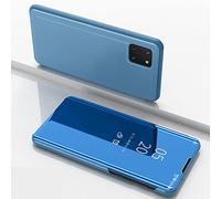 compatibile con Samsung Galaxy Note 10 Lite N770F N770 Custodia COVER specchio riflettente LIBRO MIRROR STAND case SLIM Clear View 360 copertura totale (Blu)