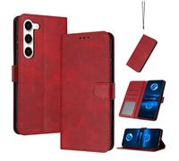 Compatibile con Samsung Galaxy S23 Custodia protettiva,Compatibile con Samsung SM-S911B/DS Galaxy S23 / SM-S911E/DS M-S911U1 SM-S911W SM-S911N SM-S9110 Custodia in Pelle Case Cover Red