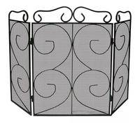 Compatibile con schermo for camino nero a 3 pannelli, divisorio for interni pieghevole in rete di ferro e recinzione antincendio