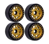 Compatibile Con SCX10 D90 Per TRX4 Per Capra VS4-10 CC01 Per LCG RC Parti Di Automobili 4 Pezzi CNC Alluminio 1.9 Beadlock Mozzo Ruota Cerchione RC Parti Auto(Gold)