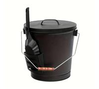 Compatibile con secchio for cenere in metallo zincato con coperchio, contenitore for cenere da camino di grande capacità da 5,15 galloni con pala(2pcs)