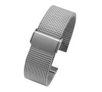 Compatibile con Seiko B-reitling Panerai Orologio Bracciale milanese Cinturino in maglia di acciaio inossidabile 20 22 24 m Fibbia pieghevole solido(04 silver,22mm)