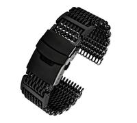 Compatibile con Seiko B-reitling Panerai Orologio Bracciale milanese Cinturino in maglia di acciaio inossidabile 20 22 24 m Fibbia pieghevole solido(02 Black,22mm)