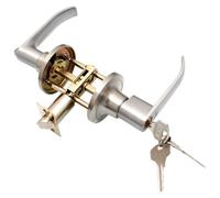 Compatibile con serratura a leva for porta in acciaio inossidabile, maniglia for porta interna della camera da letto e del bagno con funzione di bloccaggio e 3 chiavi(1pcs)