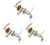 Compatibile con serratura a leva for porta in acciaio inossidabile, maniglia for porta interna della camera da letto e del bagno con funzione di bloccaggio e 3 chiavi(3pcs)