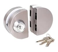Compatibile con serratura for porta in vetro da 10-12 mm con 3 chiavi, serratura a gancio semicircolare for porte a battente o scorrevoli doppie temprate, sicurezza della privacy in lega di zinco