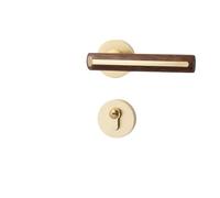 Compatibile con serrature for porte interne della camera da letto, maniglia in lega di zinco e legno con funzione silenziosa for porte interne della casa(Gold)