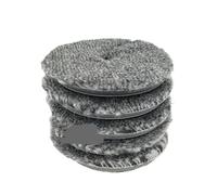 Compatibile con Sharkfox 5/6 pollici, tampone lucidante for auto in lana, tampone lucidante in lana di agnello ad alta densità(Grey Medium Cut 5PCS,6inch Backer)