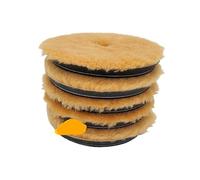 Compatibile con Sharkfox 5/6 pollici, tampone lucidante for auto in lana, tampone lucidante in lana di agnello ad alta densità(Brown Light Cut 5PCS,6inch Backer)