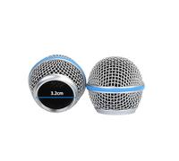 Compatibile con Shure BETA 57A 58A Testa a sfera in rete Wired Wireless Microfono Griglia Testa di ricambio for microfono in acciaio(2Pc)