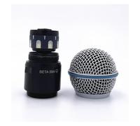 Compatibile con Shure BETA58A SM58 PG58 Parte superiore del nucleo del microfono in acciaio for SLX2 PGX2 QLXD2 Testa di ricambio for microfono portatile senza fili(BETA58A-BLACK)