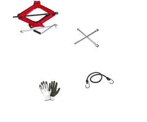 COMPATIBILE CON SMART FORTWO CABRIO KIT EMERGENZA AUTO CRIC A PANTOGRAFO CON BASE IN ACCIAIO E CHIAVE GIREVOLE + CHIAVE A CROCE PER SVITARE BULLONI CRICK PER SOLLEVAMENTO GOMME UNIVERSALE