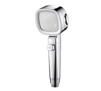 Compatibile con soffione doccia ad alta pressione, risparmio idrico, 3 modalità, soffioni regolabili, arresto un solo tasto, spruzzatore massaggiante, accessori for il bagno(Silver with hose)