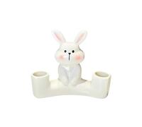 Compatibile con Sonicare, compatibile con Oral-B, portaspazzolino in ceramica simpatico coniglio, tazza for spazzolino elettrico, ripiano for collutorio non perforato