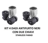 Kit 4 Dadi (60°Aperto) Antifurto Starlock Farad con 2 Chiavi Es.21 M14X1,5 L.25