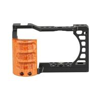 Compatibile con stabilizzatore for fotocamera Sony con impugnatura in legno, attacco a slitta fredda e filettatura 1/4 3/8 for staffa DSLR A6000 A6100 A6300 A6400(B)