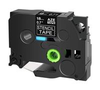 Compatibile con stampanti Brother P Touch Label Stencil Tape STe-141 18 mm 3/4" 3M nero su trasparente Stenciltape elettrolitico chimico incisione di parti metalliche per stampante mobile PT-D450