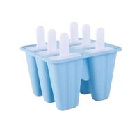 Compatibile con stampo for gelato in silicone a 6 fori bastoncino riutilizzabile for dessert al cioccolato, strumento for la creazione di vassoi for ghiaccioli a rilascio facile(Blue)
