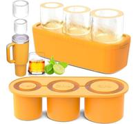 Compatibile con Stanley Cup, stampo per cubetti di ghiaccio in silicone con coperchio e contenitore, vaschetta da 3 scomparti per bicchiere da 40 oz, bevande, birra, whisky, vino, puree di frutta