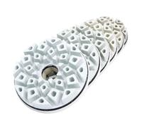 Compatibile con SUBRILLI 4" 7 pezzi Disco diamantato for lucidatura bordi Tamponi abrasivi in resina bloccaggio a chiocciola for granito, marmo, pietra abrasiva, spessore 12 mm