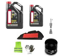 COMPATIBILE CON SYM HD EVO 200 KIT TAGLIANDO PER SCOOTER 2 LITRI DI OLIO 10W40 5000 4T TECNOLOGIA HC-TECH+FILTRO OLIO+FILTRO ARI CANDELA