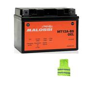 COMPATIBILE CON SYM Joy Max Z E5 300 per anno 2021 al 2023 BATTERIA YT12A-BS MALOSSI IN GEL MT12A-BS FORNITA CARICA E PRONTA ALL’USO BATTERIE 10 AH AMPERE 12 VOLT 150X88X105MM