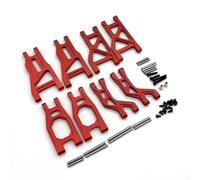 Compatibile con Tamiya Denko Fighter NXGEN DT04 58741 DT03 58587 58628 1/10 RC Auto Parti Bracci Oscillanti Superiori E Inferiori in Metallo Anteriori E Posteriori Parti per Auto RC(Red)