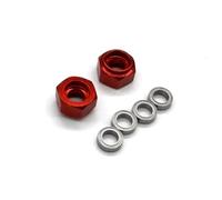 Compatibile Con Tamiya DT-02 DT03 DT04 58741 1/10 RC Parti Di Automobili Metallo Lega Alluminio Cuscinetto Adattatore Esagonale Ruota Anteriore Uso 2 Pezzi RC Parti Auto(Red)