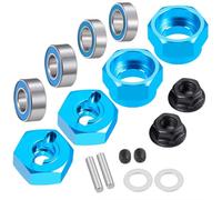 Compatibile Con Tamiya DT02 1/10 RC Auto Parti Di Aggiornamento Accessori 1 Set Adattatori Per Mozzo Ruota Esagonale In Lega Alluminio Cuscinetto RC Parti Auto(Blue)