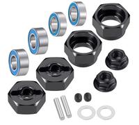 Compatibile Con Tamiya DT02 1/10 RC Auto Parti Di Aggiornamento Accessori 1 Set Adattatori Per Mozzo Ruota Esagonale In Lega Alluminio Cuscinetto RC Parti Auto(Black)