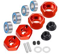 Compatibile Con Tamiya DT02 1/10 RC Auto Parti Di Aggiornamento Accessori 1 Set Adattatori Per Mozzo Ruota Esagonale In Lega Alluminio Cuscinetto RC Parti Auto(Red)