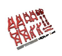 Compatibile con Tamiya Electric per Hornet Wasp per Evo 58742 DT02 DT03 1/10 RC Auto Parti Upgrade Set 8 Pezzi in Metallo Bracci Oscillanti Componenti Soggetti A Usura Parti per Auto RC(Red)