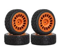 Compatibile Con Tamiya Per TT01 Per TT02 Per HPI Per Kyosho Per WLtoys 1/10 1/12 Su Per Strada Per Auto Da Per Turismo 12mm Hex RC Wheel Rubber Tyres Rc Pneumatici(Orange)
