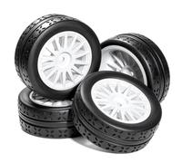 Compatibile Con Tamiya Per TT01 Per TT02 XV01 PTG 2 Per HSP Per Kyosho 1/10 RC On Road Drift Auto Parti Di Aggiornamento Pneumatico Ispessito 70mm RC Parti Auto(White)