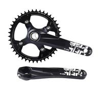 Compatibile con Tanke 104BCD guarnitura MTB Cava Integrata 170mm Foro Quadrato Corona Larga Stretta Nera(Black Crank-42T)