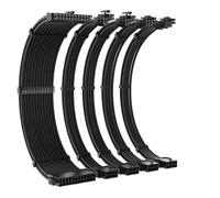 Compatibile con TEUCER - Kit cavo prolunga PSU CPU da 35 cm, ATX 24 pin/6+2 pin PCI-E/4+4 pin EPS, cavo di alimentazione con pettine for cavi(MZ-5-BK)