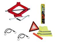 COMPATIBILE CON TOYOTA AYGO KIT PER EMERGENZA STRADALE PER AUTO CRIC A PANTOGRAFO 2 TONNELLATE CON BASE IN ACCIAIO E CHIAVE GIREVOLE+TRIANGOLO+GIUBBINO GILET FLUO+CUSTODIA