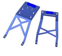 Compatibile con Traxxas 2WD per Stampede Skully per VXL Monster Truck RC Auto parti di aggiornamento 1 set piastra paramotore anteriore e posteriore in lega di alluminio RC Parti Auto(Blue)
