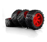 Compatibile Con Traxxas Per Arrma Per Redcat Per HSP 1/10 RC 4 Pezzi 118MM Per Monster Truck Per Buggy Tire Tire Wheel Inserti In Schiuma 12mm Hex RC Pneumatici Ruota(Red)