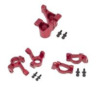 Compatibile Con Traxxas Per LaTrax Per Teton 1/18 RC Parti Di Automobili 6 Pezzi Blocco Sterzo Anteriore In Metallo Caster Fusello Posteriore Portante RC Parti Auto(Red)