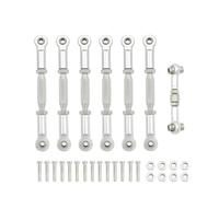Compatibile Con Traxxas Per Slash 4X4 2WD 1/10 RC Car Upgrade Parts Kit Regolabile Per Estremità Del Collegamento Di Camber In Alluminio Collegamento Auto RC(Silver)