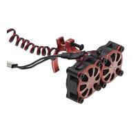 Compatibile con Traxxas per Tamiya per Axial per SCX10 1/8 1/10 RC Auto Aggiornamento Ricambi Motore Dissipatore Raffreddamento Ventola con Sensore Termico Parti per Auto RC(Red)