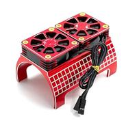 Compatibile Con Traxxas Per X-Maxx 6S 8S Per Arrma Per KRATON 1/5 RC Auto Aggiornamenti Parti In Metallo Doppia Ventola Di Raffreddamento 4985 1717 Dissipatore Calore Del Motore RC Parti Auto(Red)