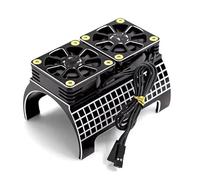 Compatibile Con Traxxas Per X-Maxx 6S 8S Per Arrma Per KRATON 1/5 RC Auto Aggiornamenti Parti In Metallo Doppia Ventola Di Raffreddamento 4985 1717 Dissipatore Calore Del Motore RC Parti Auto(Black)