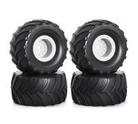 Compatibile Con TRX4M Per FMS Per FCX24 Per Axial Per SCX24 1/18 1/24 Per Monster Truck RC Crawler Parti Di Automobili 52mm 1.0 "Wheel Rim Pneumatici Set RC Corsa pneumatici(White)