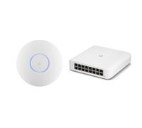 Compatibile con Ubiquiti - U6+ WiFi 6 punti di accesso e switch PoE 16 porte di VisionCore